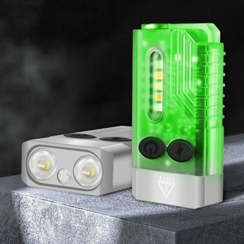 V10 Portable Keychain Light, USB Rechargeable High-Intensity Mini Flashlight (Black):black 2