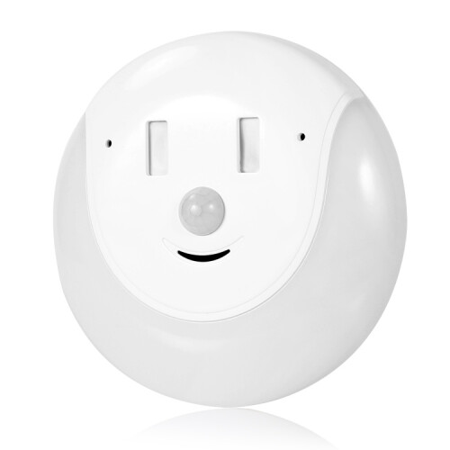 USB rechargeable, light-controlled, human body sensor, smiley face magnetic night light (warm white light):Warm white light 1