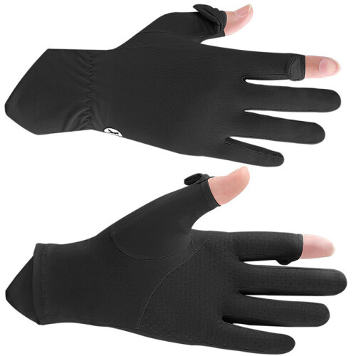 Cooling Ice Silk Gloves (One Size) Black 2