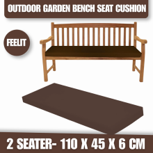 (2 seater- 110 x 45 x 6 cm) Brown Replacement Outdoor Bench Cushion Brown Thick Garden Seat Pad