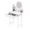 LED Vanity Desk with Mirror Drawer Shelves 3 Brightness 5