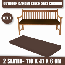 (2 seater- 110 x 47 x 6 cm) Brown Replacement Outdoor Bench Cushion Brown Thick Garden Seat Pad