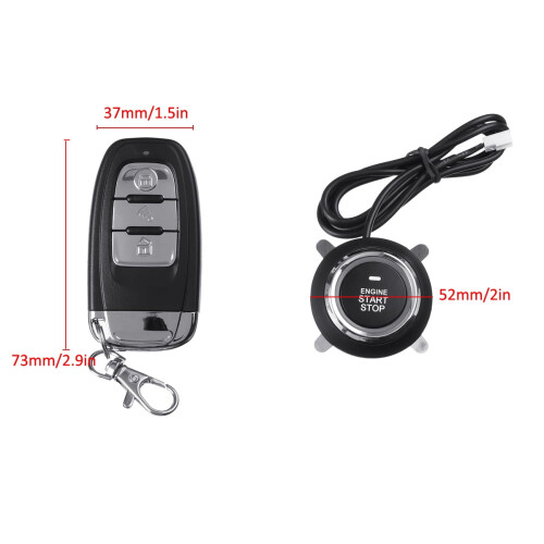 Car Alarm Security System with Passive Keyless Entry and 1