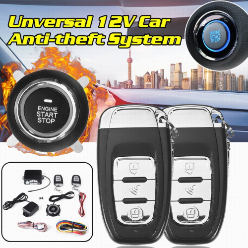 Car Alarm Security System with Passive Keyless Entry and 2