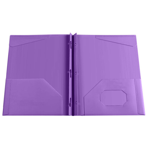 Heavy-Duty Plastic Pocket Folders Letter Size 1