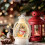 Battery Operated Christmas Lantern Light with Santa and 5