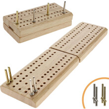 WE Games Wooden Folding Travel Cribbage Board with Metal Pegs, Small Size for Easy Travel, Size: Mini