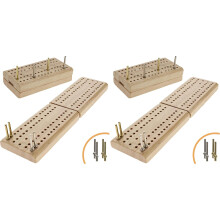 WE Games Wooden Folding Travel Cribbage Board with Metal Pegs, Small Size for Easy Travel, Size: Mini (Pack of 2)
