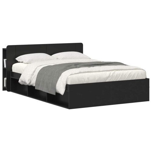 VidaXL vidaXL Headboard Cabinet with Storage Black Engineered Wood 2