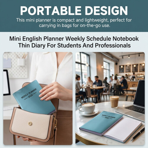 (Lake Blue) Weekly Planner - Thin Notebook for Students & Pros 2