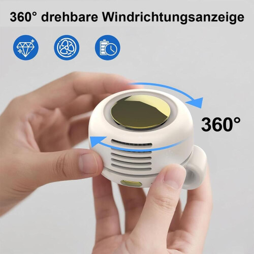Μίνι ανεμιστήρας με κλιπ, φορητός, 900mAh, USB-C, 3 ταχύτητες, περιστρεφόμενο 2