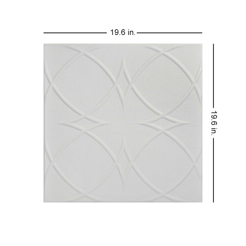 Circles And Stars Foam Ceiling Tile Dove White 8 pcs 2