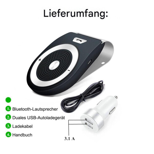 Bluetooth håndfritt bilsett, lydmottakeradapter for smarttelefoner, stemmestyring 1