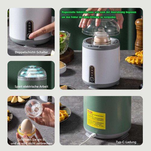 Electric egg beater, egg mixer, egg shaker, golden egg puller for the kitchen, eggshell mixer, egg homogenizer, white 2