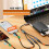 USB-C splitter (1 in, 3 out), USB Type-C multi-port, USB-C dual-plug adapter cable, data and charging, with USB adapter 5