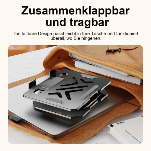 Laptop stand for desk, adjustable computer stand with 360 rotating base, ergonomic foldable laptop riser holder, load capacity 1 1