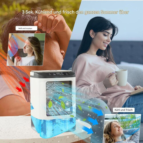 Φορητό κλιματιστικό με δεξαμενή νερού 900 ml και χώρο πάγου - 3 ταχύτητε 1