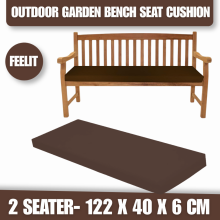 (2 seater- 122 x 40 x 6 cm) Brown Replacement Outdoor Bench Cushion Brown Thick Garden Seat Pad