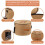 Round felt hat storage box, 45 cm, foldable with zipper, viewing window and carrying strap 2