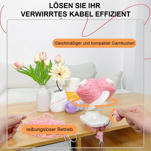 Garnwickler, Strickmaschine,Manuelle Wippe, einfach einzustellen,Pink 1