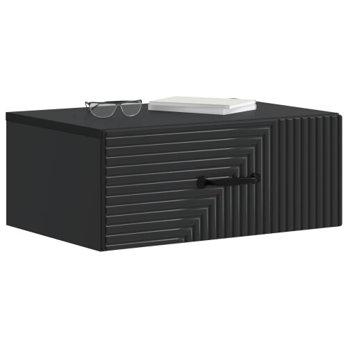 VidaXL vidaXL Wall-Mounted Bedside Cabinet Black 49 x 34.5 x 20 cm 1
