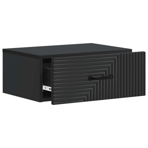 VidaXL vidaXL Wall-Mounted Bedside Cabinet Black 49 x 34.5 x 20 cm 2
