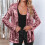 Women's sequin jacket hot pink long sleeve blazer 7