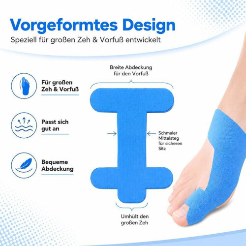 Σετ 20 τεμαχίων ταινίας διόρθωσης hallux valgus για δάχτυλα ποδιών, ελαστική, 1