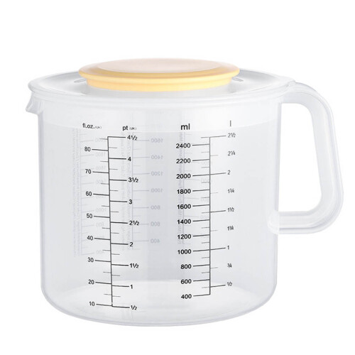 2.5L Baking Measuring Cup Scale Mixing Bowl with Lid Transparent