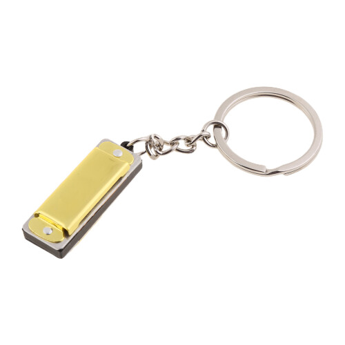 Harmonica 8 Tone 4 Holes Harmonica Keychain for Key,for-Yellow