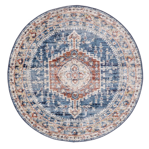 Persian Vintage Area Rug Blue 5 Feet