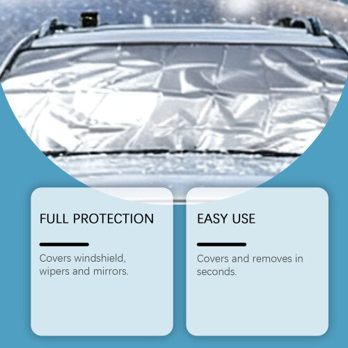 Antis-Snow Windshield Cover Universal Durable Coated Fabric 2
