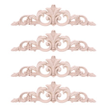 4pcs Exquisite Wood Carved Onlay Appliques for Furniture Cabinet