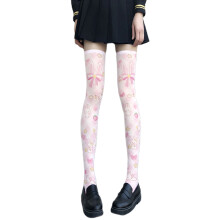 Lolita Cartoon Rabbit for Cat Print Thigh High-Style 2