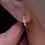 Gold Opal Huggie Earrings with Zircons Small 2