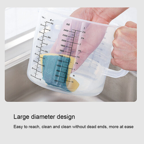 2.5L Baking Measuring Cup Scale Mixing Bowl with Lid Transparent 2