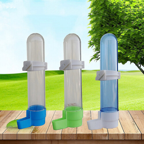 Pet Bird Plastic Auto Feeder Parrot Cockatiel  Feeding-White 1