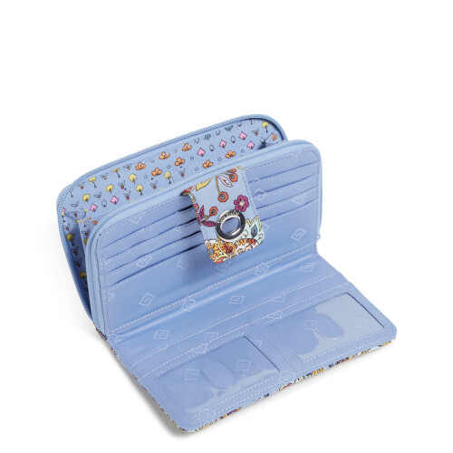 RFID Turnlock Women's Cotton Wallet Provence Paisley 2