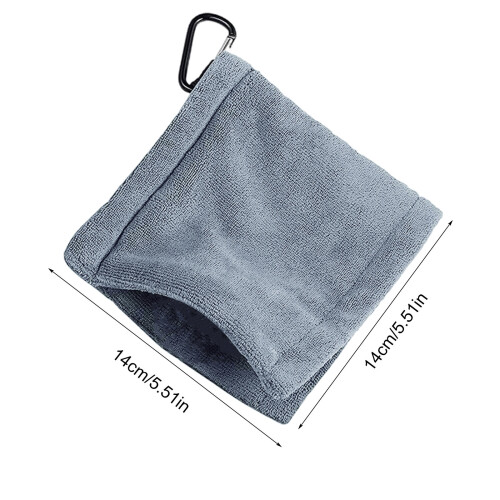 Serviette de golf avec mousqueton pour sac de golf,-Gris 2