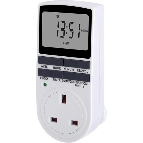 Electronic Digital Mains Plug in Timer Socket with LCD Display 12/24 Hour 7 Days