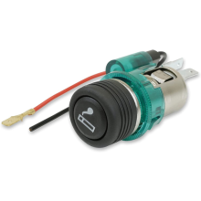 Universal Car Cigarette Lighter 12v Socket Green Illuminated