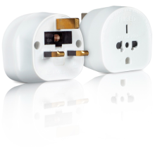 UK Visitor Mains Adaptor - USA / Australia / EU / China To UK In White
