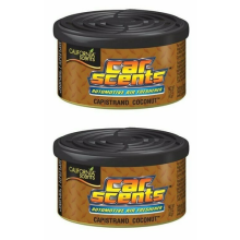 2 Pack of California Scents Capistrano Coconut Car & Home Air Freshener Can Tin