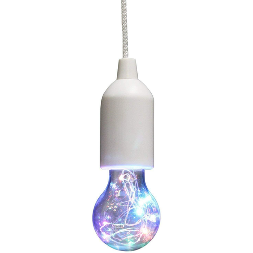 Battery Operated LED Bulb Multi Coloured Pull Cord - Ideal Garden Table Parasol