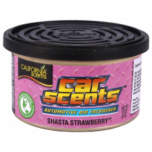 2 Pack California Scents Shasta Strawberry Car & Caravan Air Freshener Can Tin