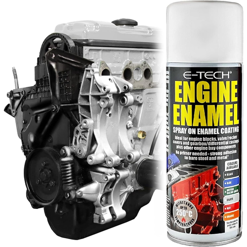 Heat Resistant Engine Enamel Paint 400ml - Spray On High Temp Paint (Silver)