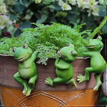 Climbing Frogs, Set of 3 Frog Statue Vase Hugger, Frog Hanging De
