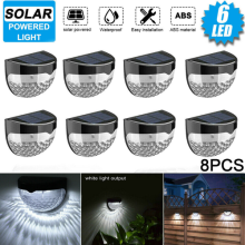 8PCS Super Bright Solar Powered Door Fence Wall Lights LED Outdoor Garden Lamp