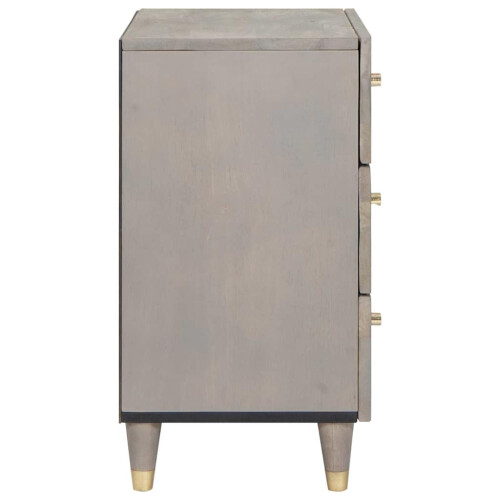 VidaXL vidaXL Bedside Cabinet Grey 50 x 33 x 62 cm Solid Mango Wood 1