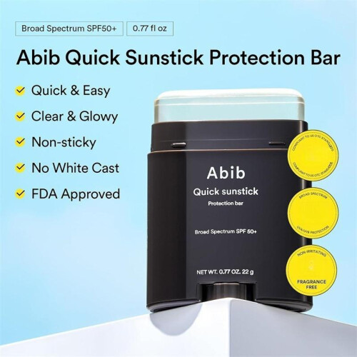 (灰色22g) Abib Quick Sunstick Protection Bar Sunscreen Stick Moisturizing Glowing Skin Care Portable Design 1